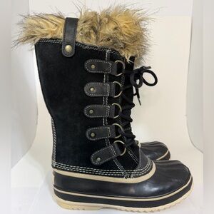 Sorel Joan Of Arctic Waterproof Boots Faux Fur Tall Lace Up Winter Boots
